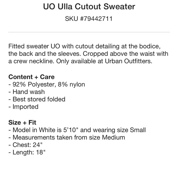 UO Urban Outfitters Ulla Cutout Sweater - Picture 3 of 3